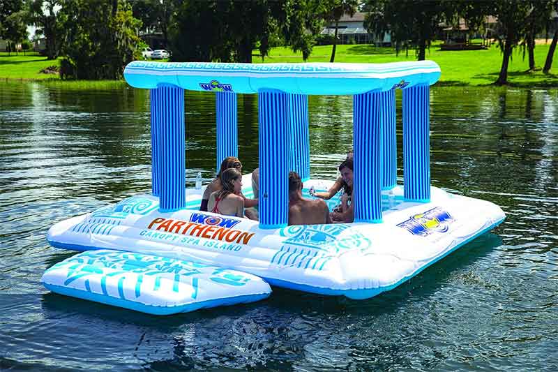 World of Watersports Canopy Spa Island 8 seater inflatable island
